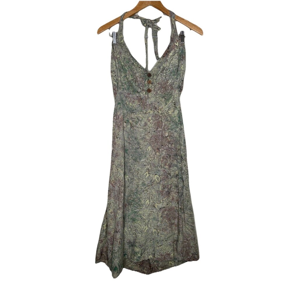 Hand Kreation Womens Size Large Halter Top Vacation Resort Tropical Sundress